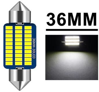 Of Wheels Deals Car Interior Dome, Trunk, License Plate Lights, LED Bulbs Canbus Festoon, White 36mm 2 Pcs