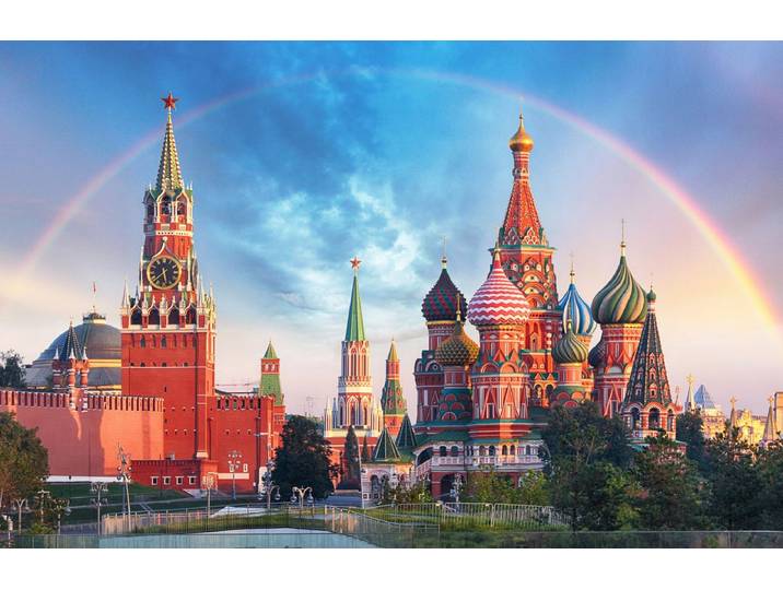 Fototapete PAPERMOON KREML-MOSKAU BASILIUS KATHEDRALE ROTER PLATZ STADT XXL , bunt, B:3,5m L:2,6m, Vlies, Tapeten, Fototapete