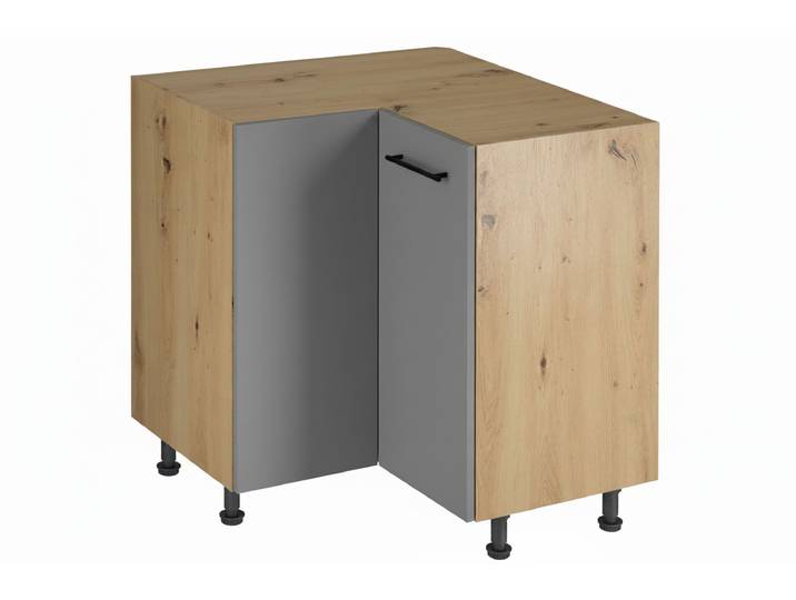 Eckunterschrank D90N – Velora – Beige – Griff aus Metall
