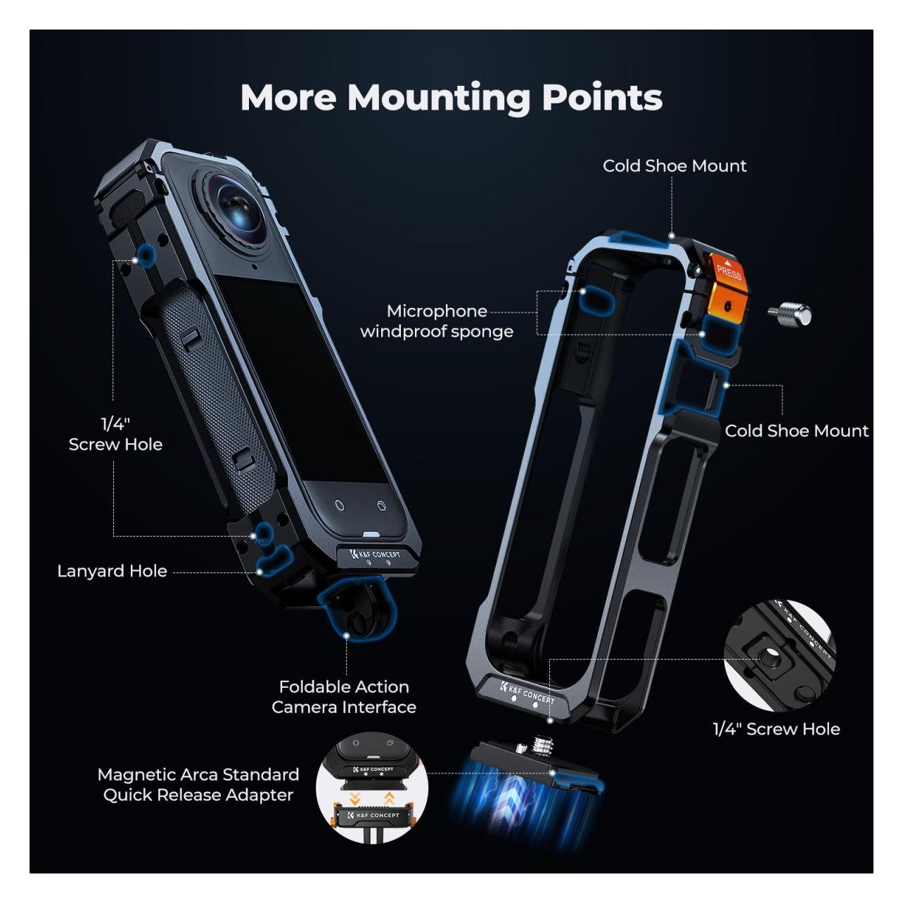 K&F Concept Kamerakäfig für Insta360 X5 (KF31.182)