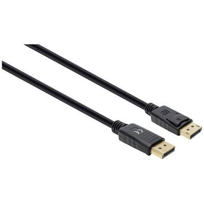 Manhattan DisplayPort Anschlusskabel DisplayPort Stecker, DisplayPort Stecker 1.00 m Schwarz 355568 dreifach geschirmt, PVC-Mantel, vergoldete