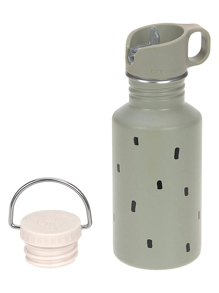 Lässig Edelstahl-Trinkflasche "Happy Prints" in Grün - 500 ml - onesize