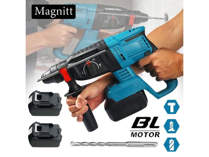 Marteau perforateur électrique sans fil 26 mm, multifonctionnel, rotatif, à percussion, compatible avec les batteries Makita.
