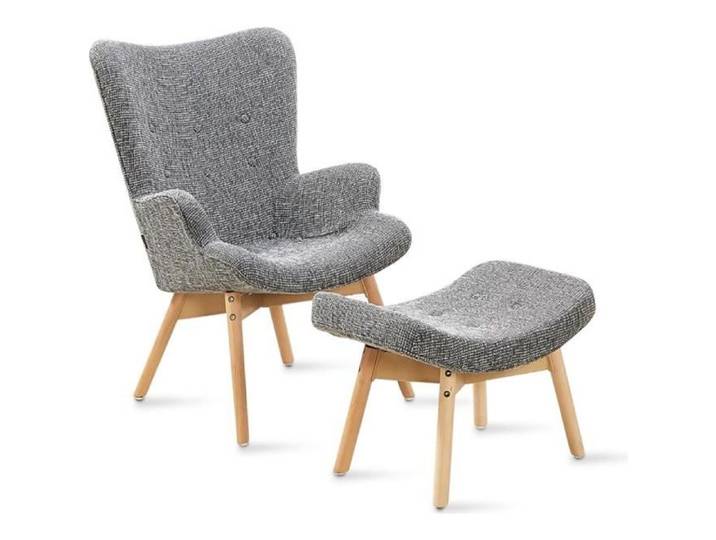 Fauteuil scandinave gris patchwork - Stockholm - DESIGNETSAMAISON