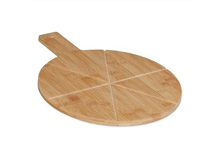 Relaxdays pizzaplank, bamboe, ø 30 cm, serveerplank voor kaas, bruin