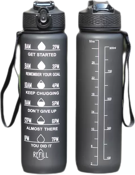 INF Sport-Trinkflasche - 1000 ml Schwarz