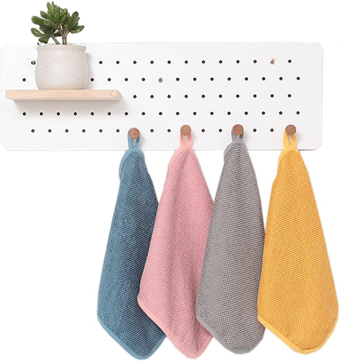 Set van 4 absorberende handdoekjes met lus, zacht en sneldrogend voor keuken en badkamer