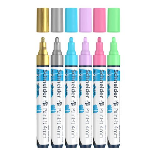 Schneider Paint-It 320 V2 Acrylstifte farbsortiert 4,0 mm, 6 St.