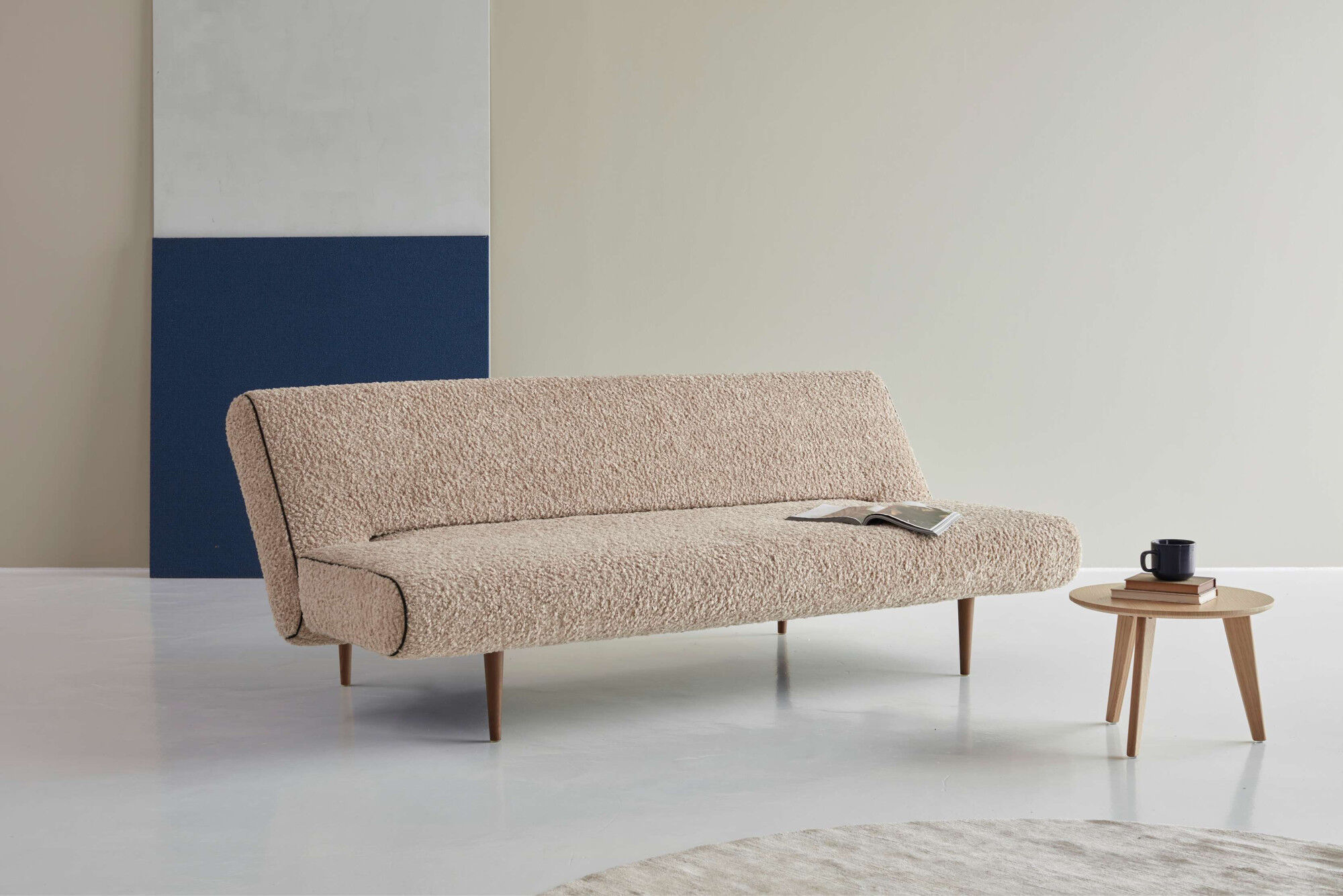 Schlafsofa INNOVATION LIVING ™ "Unfurl Bettsofa, super Strukturstoff, Gästebett, Breite 200cm", beige, B:200cm H:81cm T:98cm, 100% Polyester, Sofas, Schlafsofa, Design & Komfort im Einklang. Zeitlose Optik mit Wohlfühlkomfort
