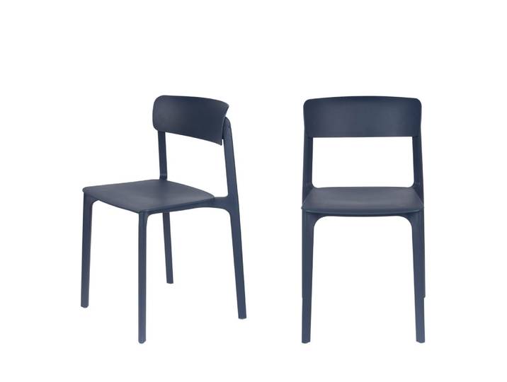 4 chaises en résine bleu