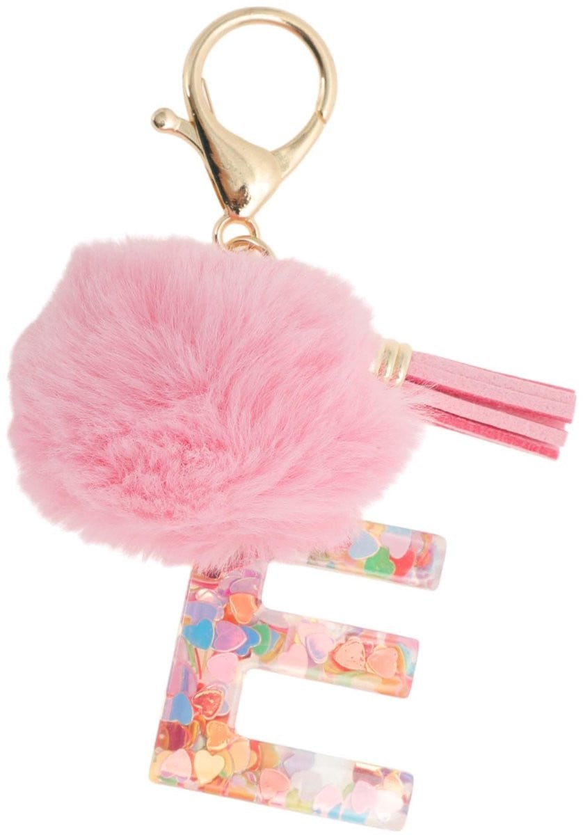Dailygoods Sleutelhanger met initiële letter E - Roze - 11 cm