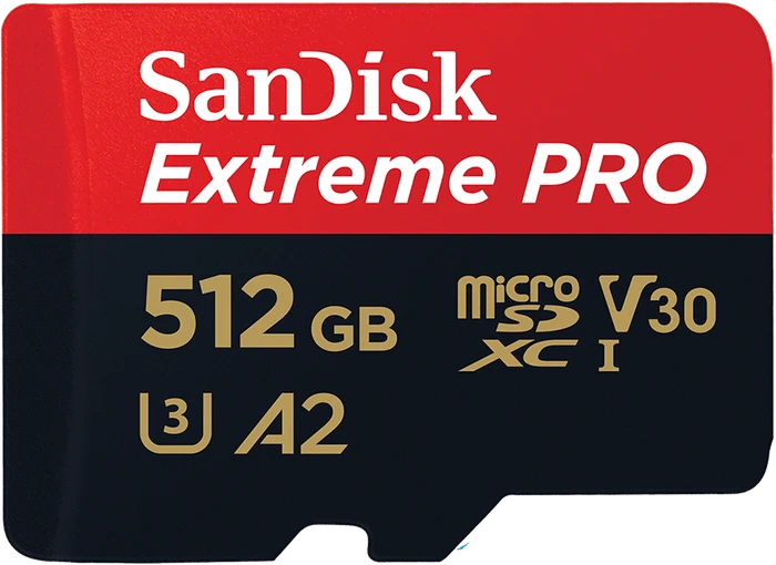 SANDISK microSDXC 512GB Extreme PRO + Rescue PRO Deluxe + SD-Adapter