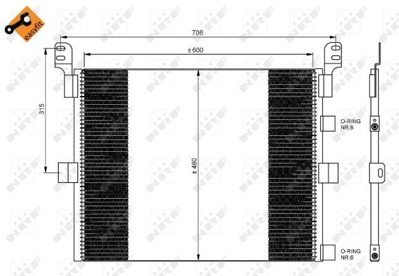 Nrf Kondensator, Klimaanlage Easy Fit 35788 Für Volvo Renault Trucks