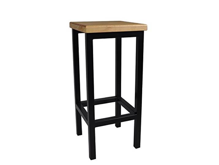 Magnetic Mobel Barhocker modernes Design Metall Stahl Holz massiv Buche Hocker schwarz Pulverbeschichtet (Erle, 70 cm)