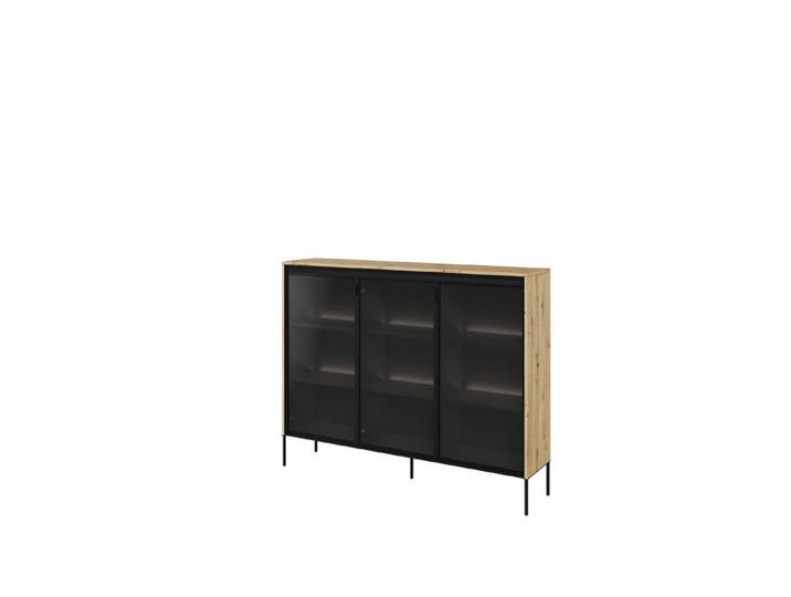 yourhouse24 Vitrine TREND TR-08 Modernes Design mit Rillenfront, Metallgestell