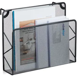 Relaxdays Zeitschriftenhalter Wand Schwarz