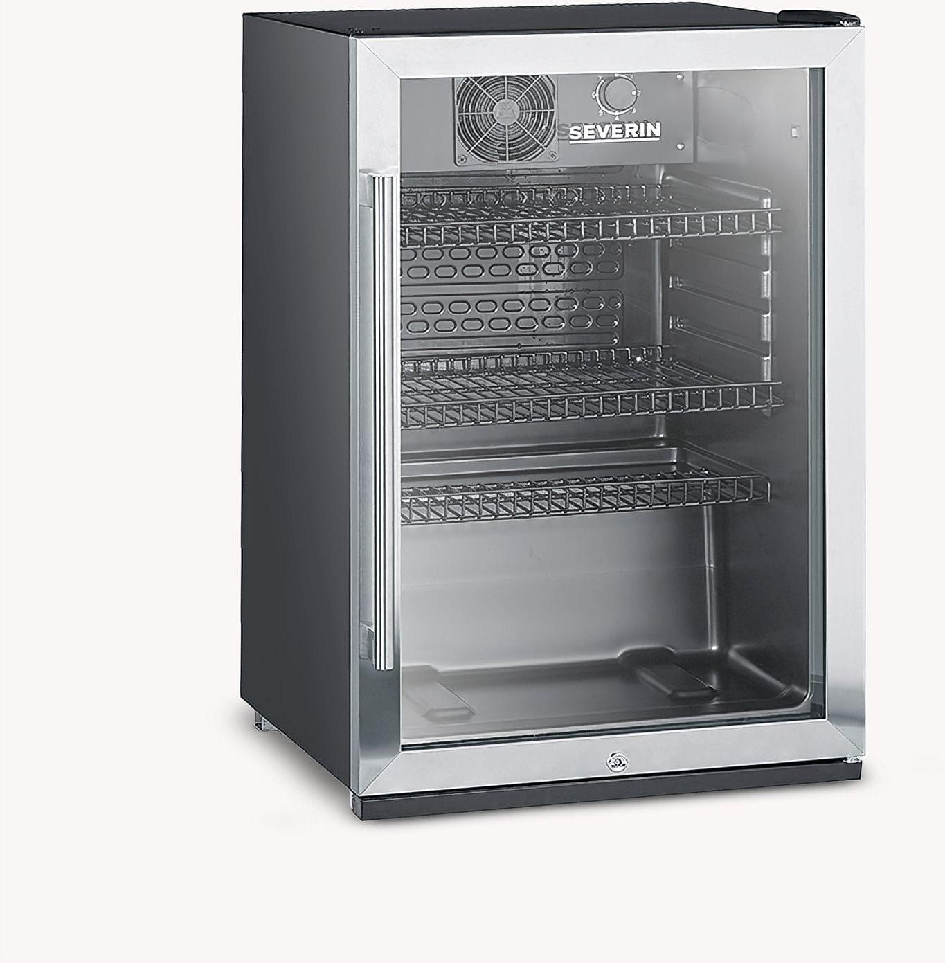 SEVERIN Flaschenkühlschrank FKS 8840 aus Glas, schwarzsilber Kühlschrank Flaschenkühlschrank Kühlschrank Klein Mini Kühlschrank Minibar