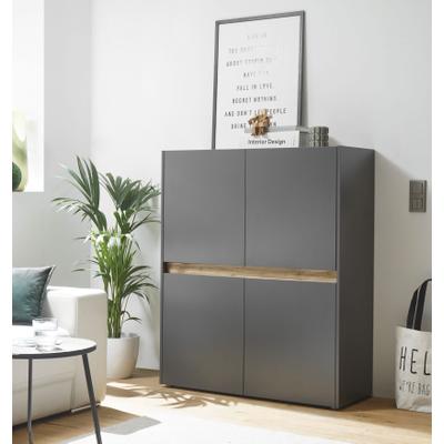 Highboard HOME AFFAIRE "City/Giron, moderner Schrank, Kommode, Stauraumschrank, Hochschrank", grau (anthrazit), B:100cm H:120cm T:40cm, Sideboards, Highboard, zeitlos, modern, ausreichend Stauraum, vielseitig einsetzbar