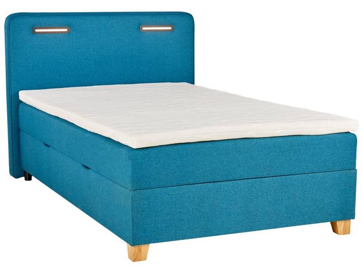 Moderano Boxbett HELIOS, petrol, Stoff