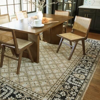 Style Haven Adelaide Vintage Traditional Tan/ Charcoal Wool Blend Area Rug