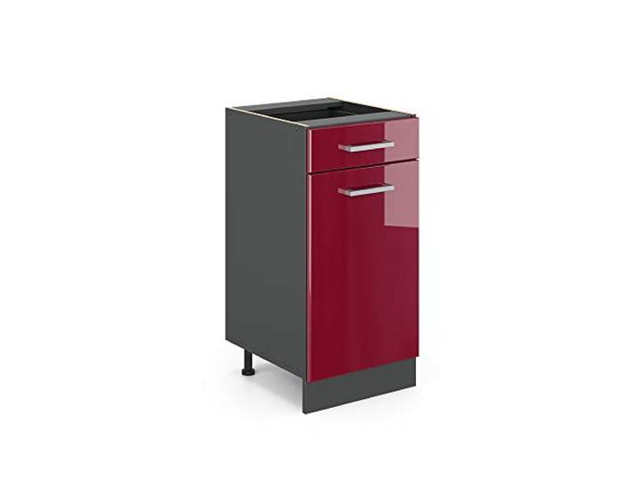 Vicco Küchenunterschrank R-Line, Rot Hochglanz, 40 cm