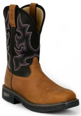 "Justin Boots Commander 11"" Square Nano Comp Toe - Mens 9.5 Tan Boot E2"