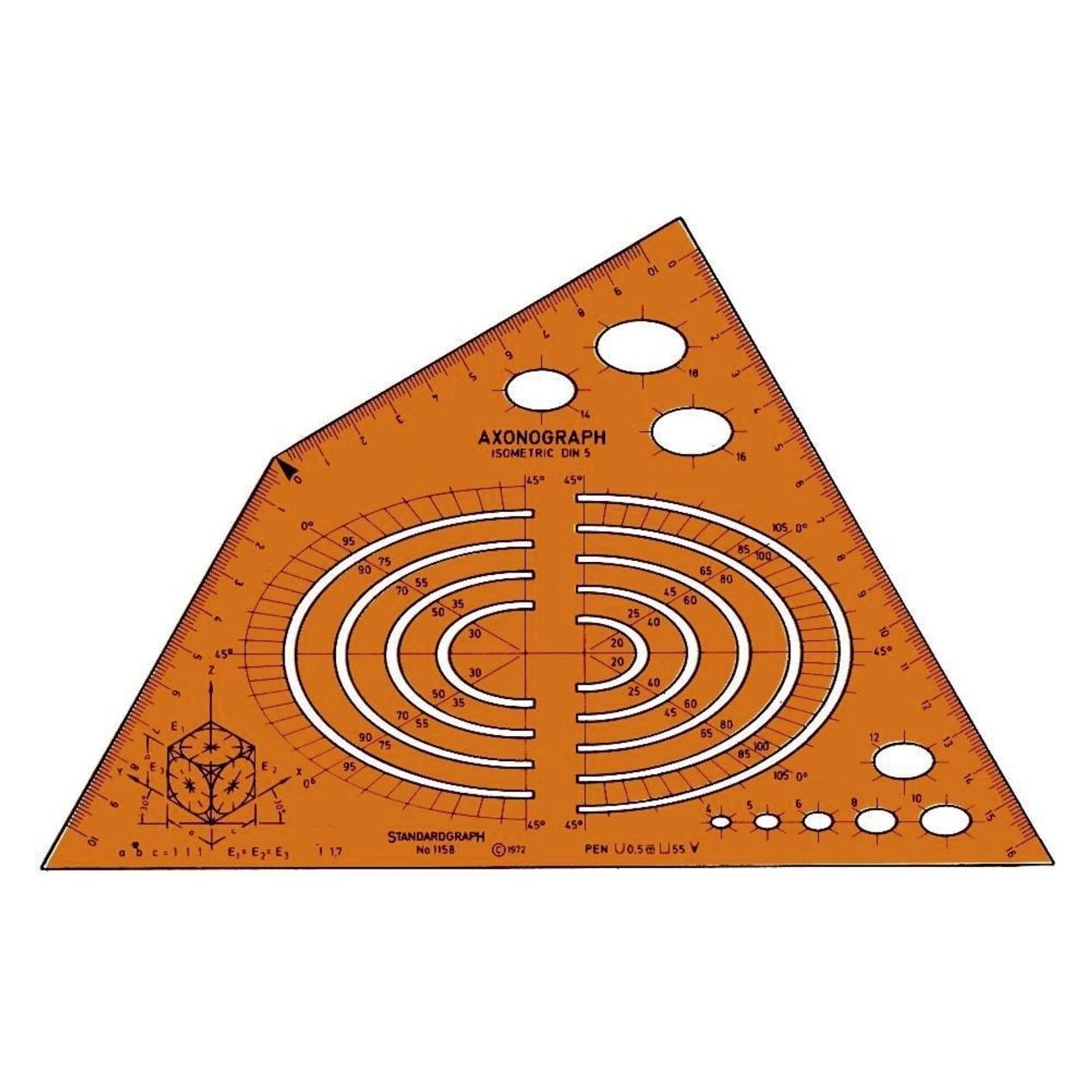 Standardgraph Schablone Isometric (24 cm) (1158)