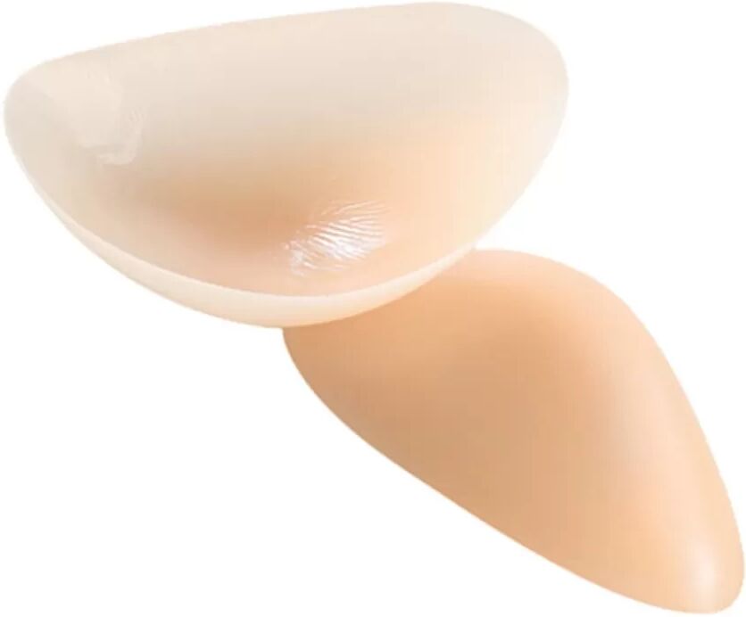 INF Silikon-Schulterpolster, 90 Grad, rechtwinklig, 90 g, unsichtbar, selbstklebend, wasserfest, wiederverwendbar – 2 Paar Beige