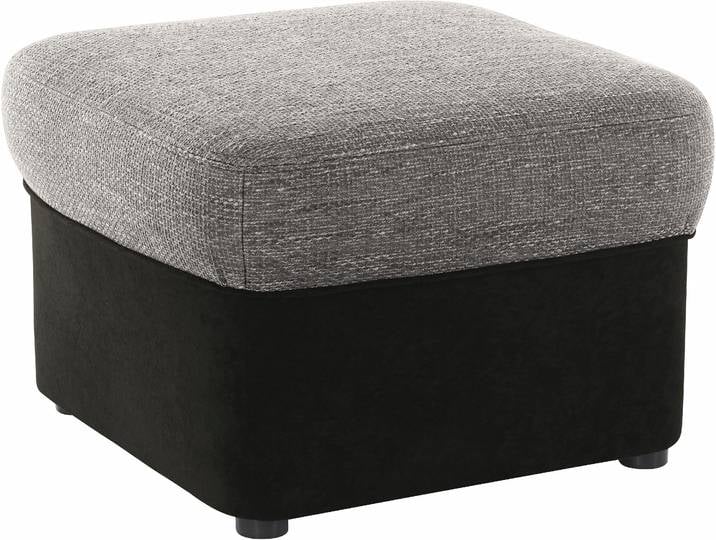 Polsterhocker, Microfaser PRIMABELLE®, Grau, 61×40×61 cm, Würfeldesign, Modern, Domo Collection