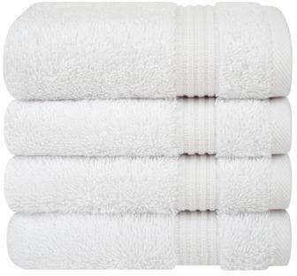 American Soft Linen Bekos 4 Pack Washcloth Set, 100% Cotton Washcloth Hand Face Towels for Bathroom and Kitchen