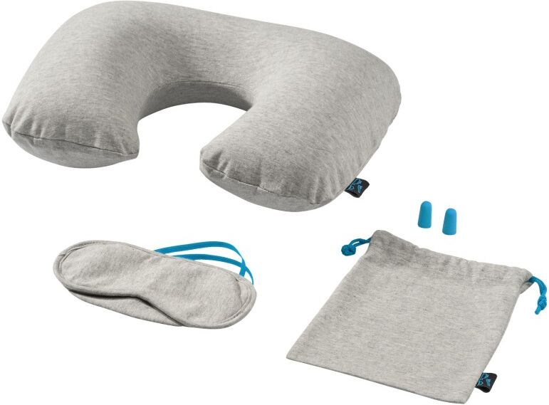 Ensemble de voyage personnalisable avec oreiller gonflable Traveler gris