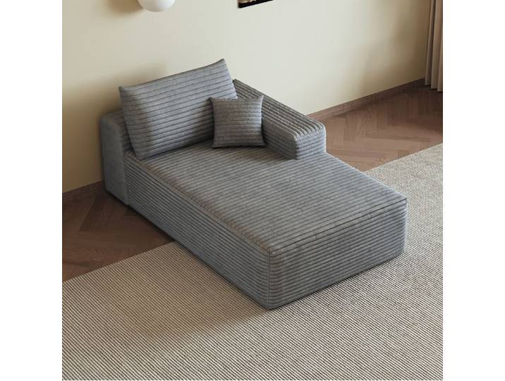 Canapé modulable convertible 1 place EVRYAE 175 cm réversible à droite tissu corduroy gris