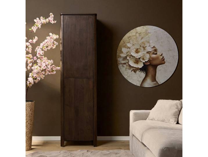 Colonne de rangement en bois marron 2 portes KASO