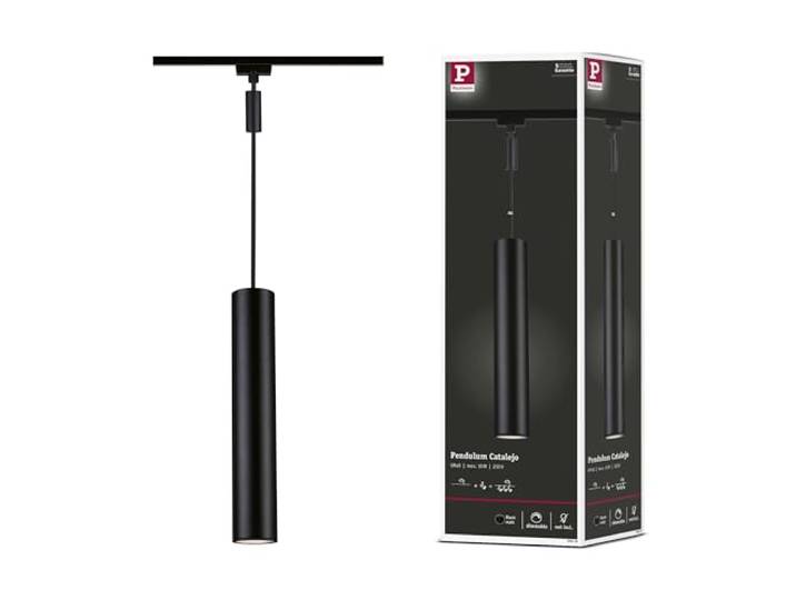 Paulmann 96818 URail Suspension Catalejo GU10 max. 10 W dimmables 230 V noir mat Système de rails - Libre choix de l'ampoule