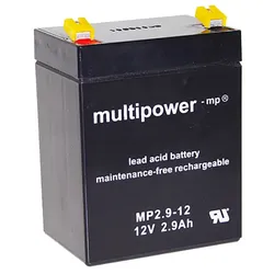 Blei-Akku Multipower MP2.9-12, 4,8 mm Faston Anschluss, 12 Volt, 2,9 Ah