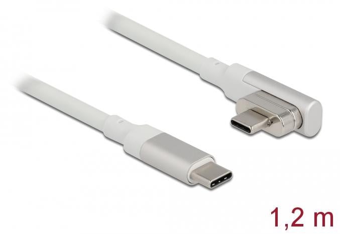 Delock Magnetische Thunderbolt 3 USB-C kabel, 4K 60 Hz, haaks, 1,20 m