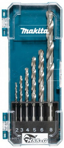 Makita D-75742 Kit de forets Hss-G 2,3,4,5,6,8mm