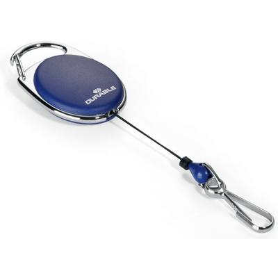 Durable Aufrollmechanismus JoJo Style mit Federhaken 80cm blau Packung mit 5 Stück
