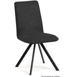 ESSZIMMERSTUHL (4er-Set) Datja 47x92x60 Schwarz/Anthrazit