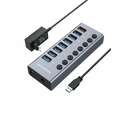 GRAUGEAR USB 3.0 Hub 7 Port mit Schnellladeanschluss