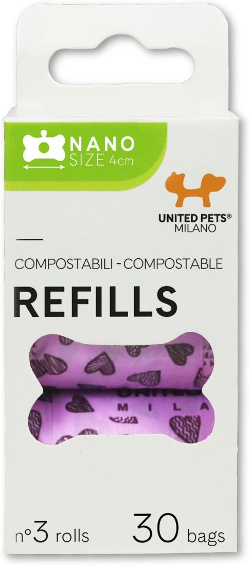 United Pets Sacchettini Igienici Biodegradabili per Bon Ton Nano 3 Rotoli Rosa
