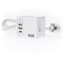Yaasa Power Hub - Steckdosenwürfel mit USB-A/USB-C, Weiß