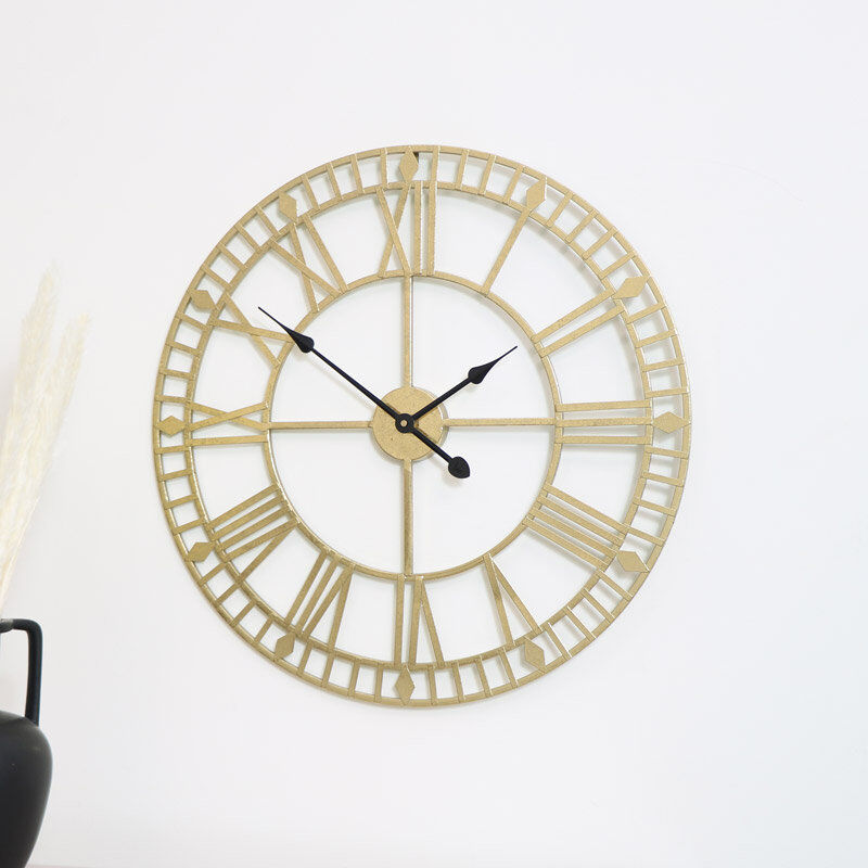 Rio Lowman Skeleton Wall Clock Gold/Black Medium