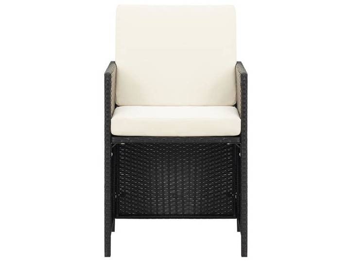 Chaises de jardin-chaise d'appoint - lot de 4 Résine tressée Noir(15715) ZLH