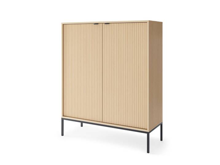 Komodee Sideboard Nanaimo Kom1 Profilierte Fronten Eiche Vicenza Eiche Vicenza, Eiche Artisan, 4 Fächer, 104x125x39 cm, Kleinmöbel, Kommoden, Highboards