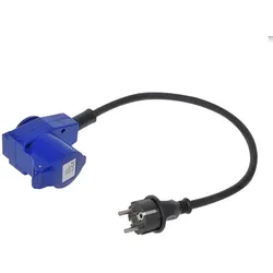 Adapter mit Schuko-Stecker für CEE-Winkelstecker + Schuko-Buchse, Proplus 373528 Kabel 40 cm
