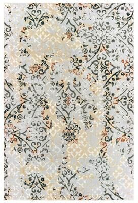 Style Haven Magistros Textured Floral Lattic Grey and Goldtone Area Rug