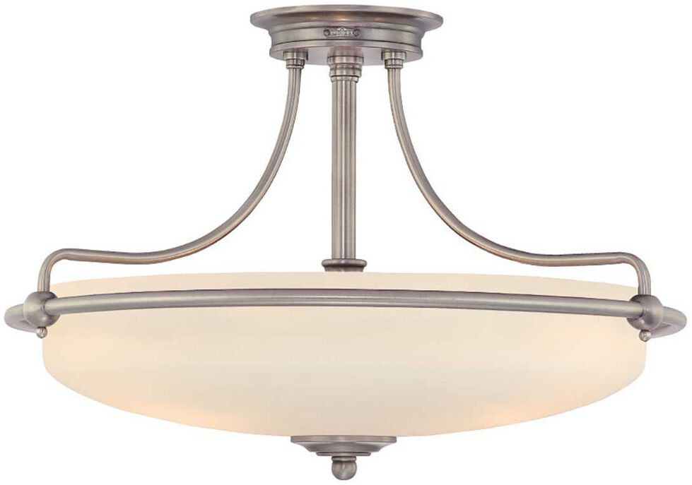 Marlow Home Co. Elberta Glass Semi Flush Mount Antique Nickel