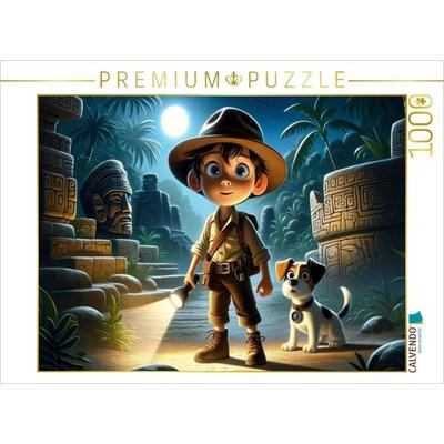 CALVENDO Puzzle Mysterien im Mondlicht: Max und Buddys nächtliche Entdeckung | 1000 Teile Lege-Größe 64x48cm Foto-Puzzle für glückliche Stunden