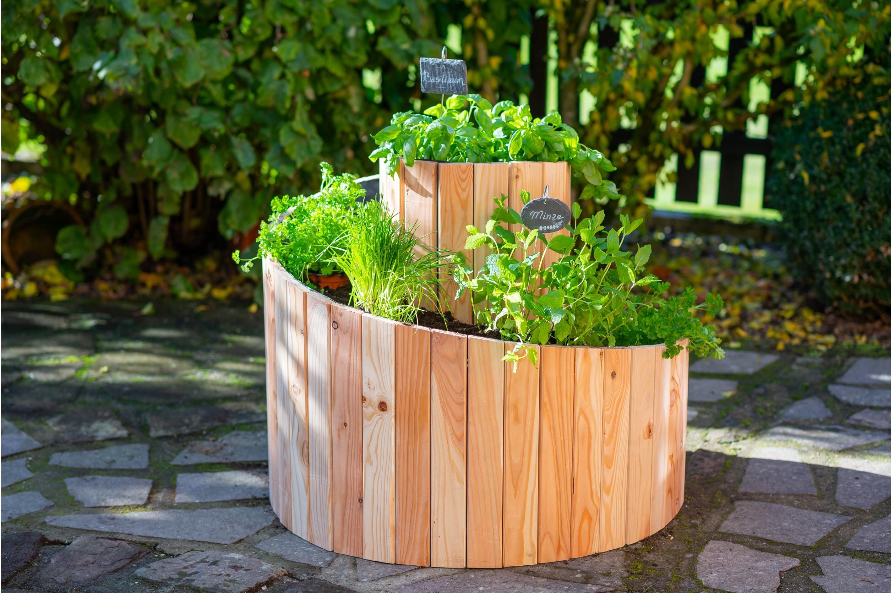 Hochbeet WESTMANN "Luise", braun, B:55cm H:74cm T:400cm, Holzwerkstoff, Pflanzgefässe, Hochbeet, 100 % FSC-zertifiziertes Lärchenholz braun B/H/T: 55cm x 74cm x 400cm